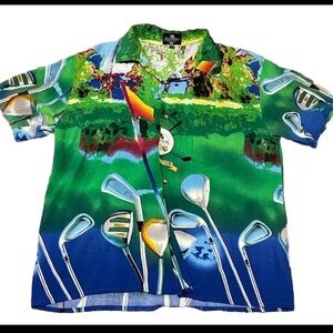Bahama Cruise Island Tour Golf Polo Shirt 100% Viscose Tropical Size L